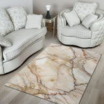 Brown Marble Print Area Rug GearFrost