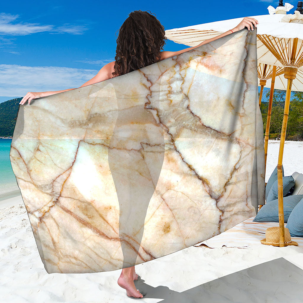 Brown Marble Print Beach Sarong Wrap