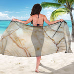 Brown Marble Print Beach Sarong Wrap
