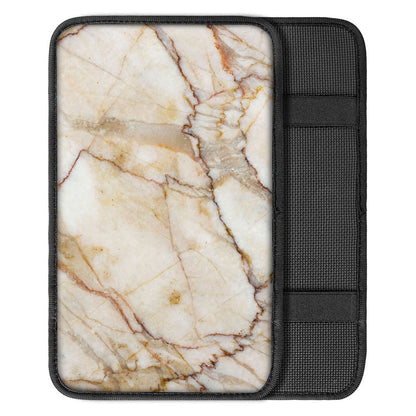Brown Marble Print Car Center Console Cover