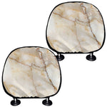 Brown Marble Print Car Headrest Covers