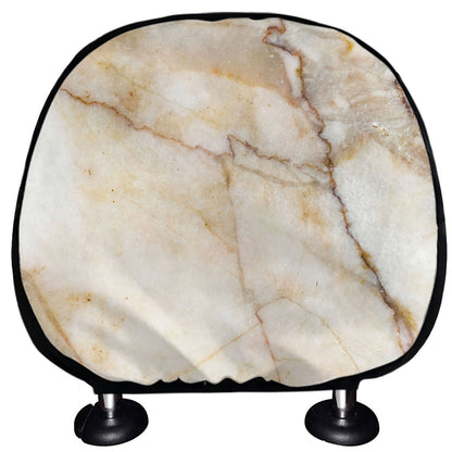 Brown Marble Print Car Headrest Covers