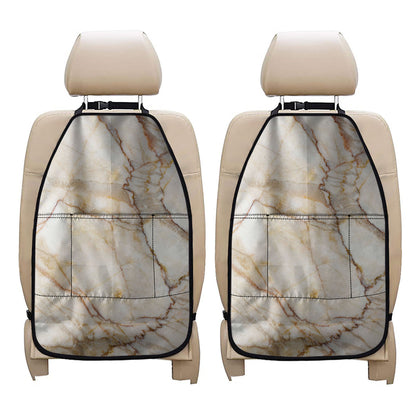 Brown Marble Print Car Seat Organizers