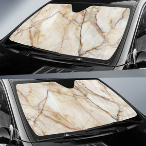 Brown Marble Print Car Sun Shade GearFrost