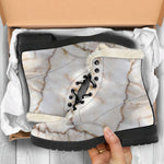 Brown Marble Print Comfy Boots GearFrost