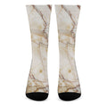 Brown Marble Print Crew Socks