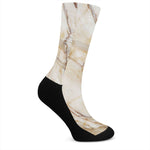 Brown Marble Print Crew Socks