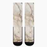 Brown Marble Print Crew Socks