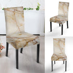 Brown Marble Print Dining Chair Slipcover