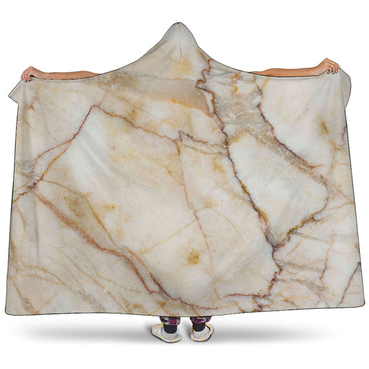 Brown Marble Print Hooded Blanket