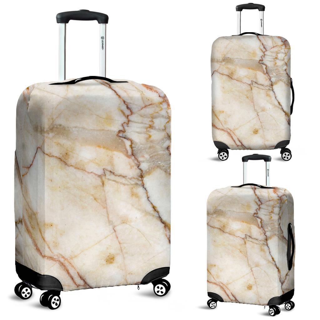 Brown Marble Print Luggage Cover GearFrost