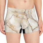 Brown Marble Print Men's Boxer Briefs