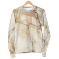 Brown Marble Print Men's Crewneck Sweatshirt
