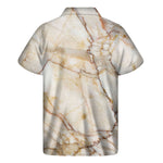 Brown Marble Print Men's Short Sleeve Shirt