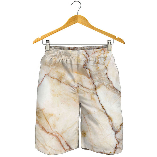 Brown Marble Print Men's Shorts