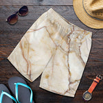 Brown Marble Print Men's Shorts