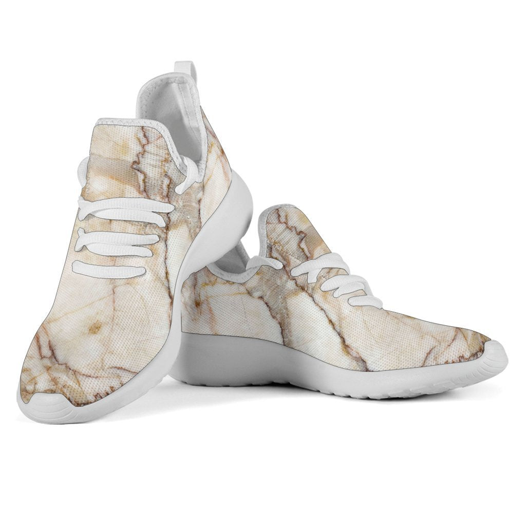 Brown Marble Print Mesh Knit Shoes GearFrost