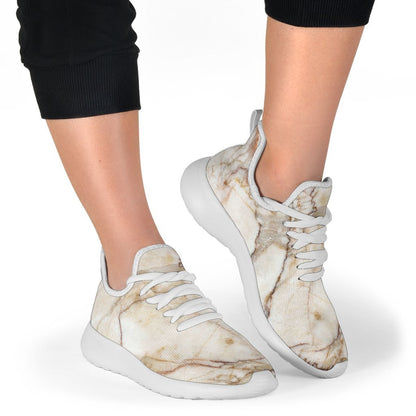 Brown Marble Print Mesh Knit Shoes GearFrost