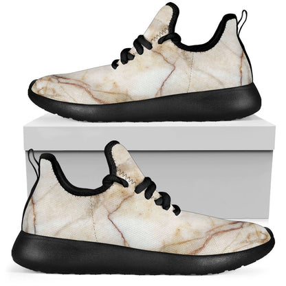 Brown Marble Print Mesh Knit Shoes GearFrost