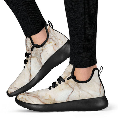 Brown Marble Print Mesh Knit Shoes GearFrost