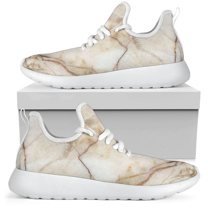 Brown Marble Print Mesh Knit Shoes GearFrost