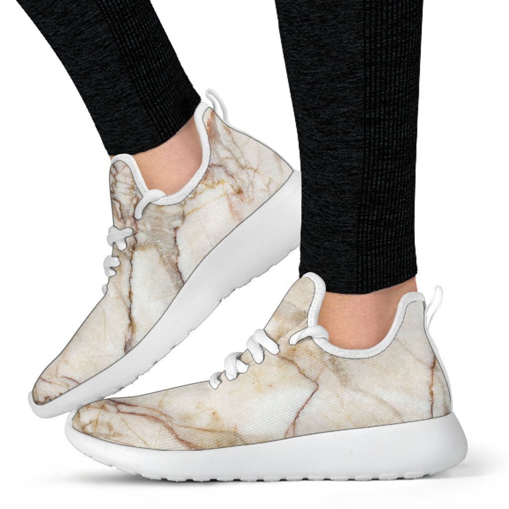 Brown Marble Print Mesh Knit Shoes GearFrost