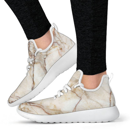 Brown Marble Print Mesh Knit Shoes GearFrost