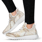 Brown Marble Print Mesh Knit Shoes GearFrost