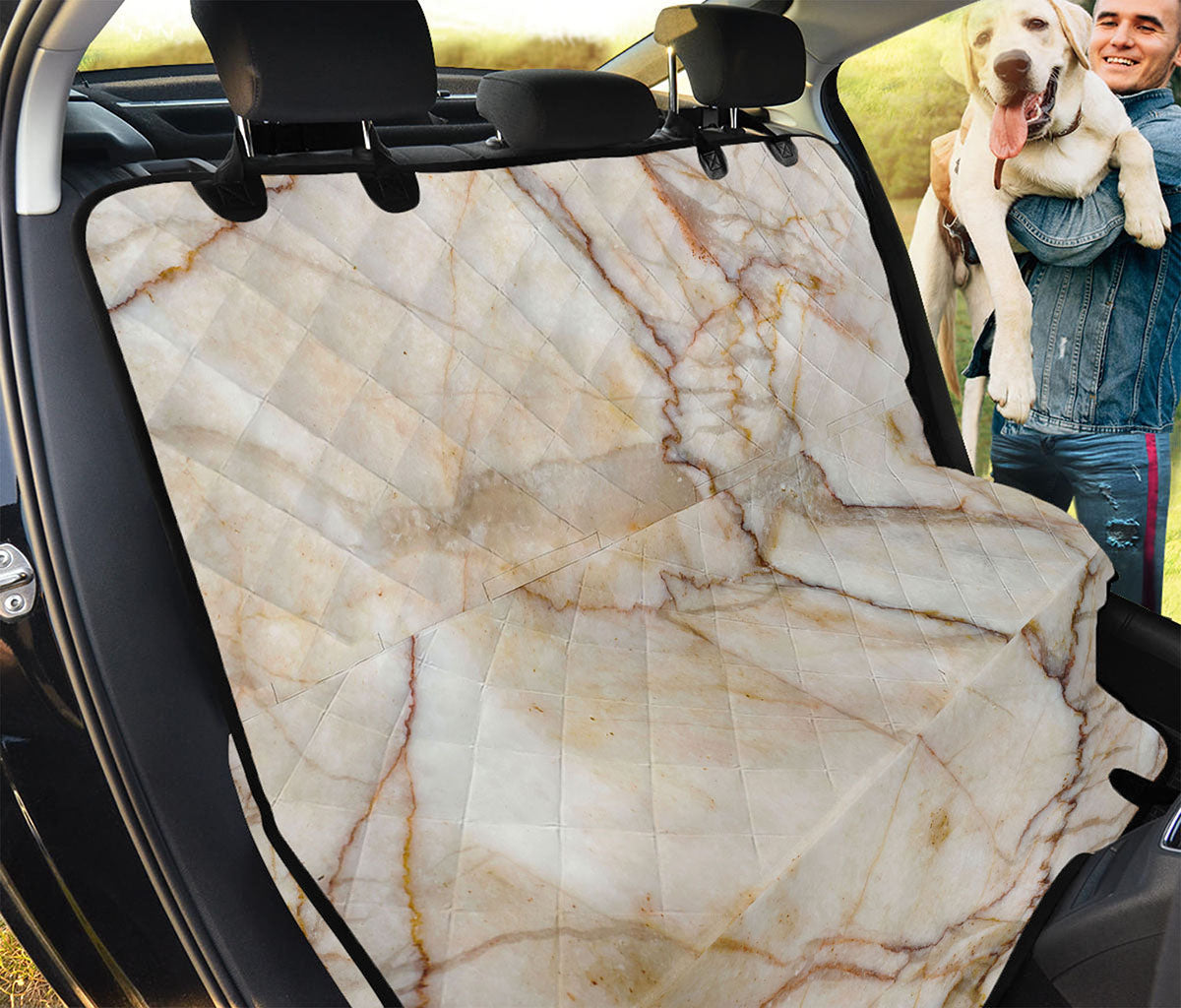 Brown Marble Print Pet Car Back Seat Cover