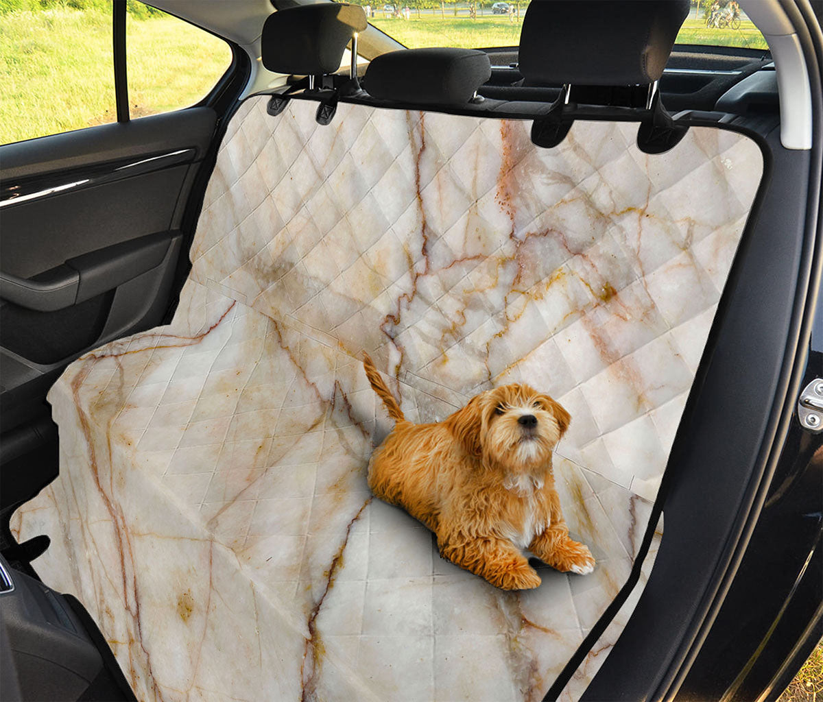 Brown Marble Print Pet Car Back Seat Cover