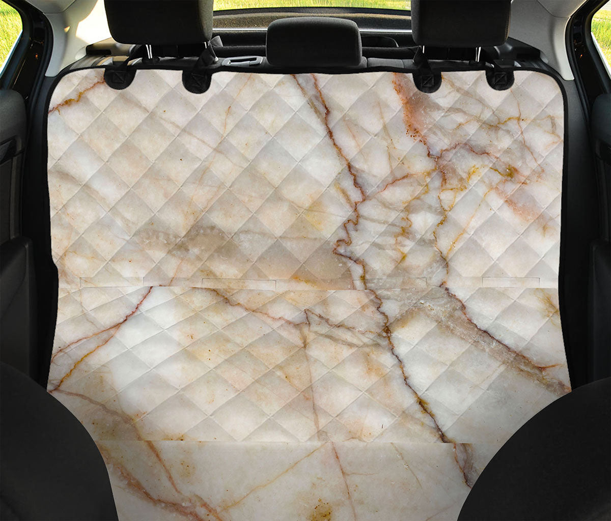 Brown Marble Print Pet Car Back Seat Cover