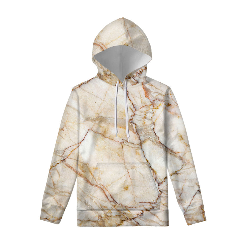 Brown Marble Print Pullover Hoodie
