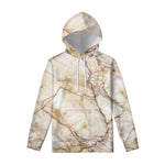 Brown Marble Print Pullover Hoodie