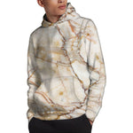 Brown Marble Print Pullover Hoodie