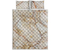 Brown Marble Print Quilt Bed Set