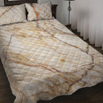 Brown Marble Print Quilt Bed Set