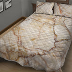 Brown Marble Print Quilt Bed Set