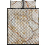 Brown Marble Print Quilt Bed Set