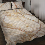 Brown Marble Print Quilt Bed Set