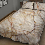 Brown Marble Print Quilt Bed Set