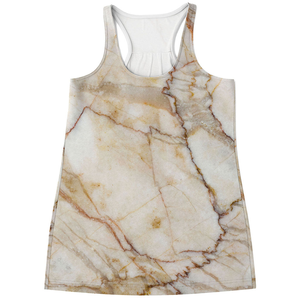 Brown Marble Print Women's Racerback Tank Top