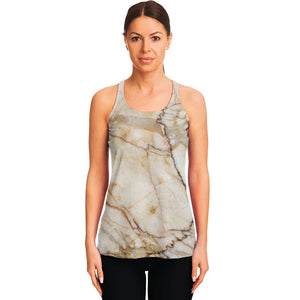 Brown Marble Print Women's Racerback Tank Top