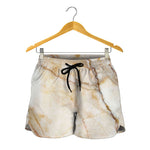 Brown Marble Print Women's Shorts