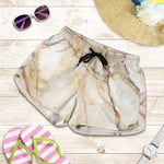 Brown Marble Print Women's Shorts
