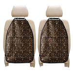 Brown Paw And Bone Pattern Print Car Seat Organizers
