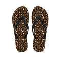 Brown Paw And Bone Pattern Print Flip Flops