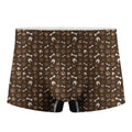 Brown Paw And Bone Pattern Print Men's Boxer Briefs