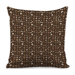 Brown Paw And Bone Pattern Print Pillow Cover