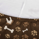 Brown Paw And Bone Pattern Print Sofa Cover