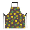 Brown Pineapple Pattern Print Apron